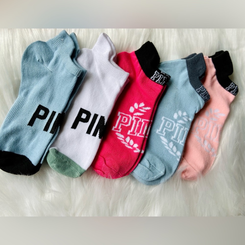 5 pair of Pink Victoria’s Secret socks OS